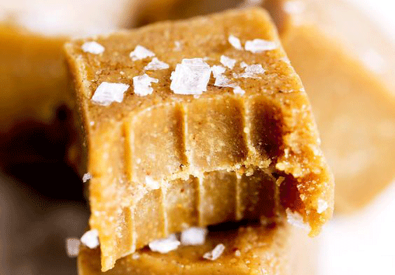 Salted Caramel Cashew Butter Fudge