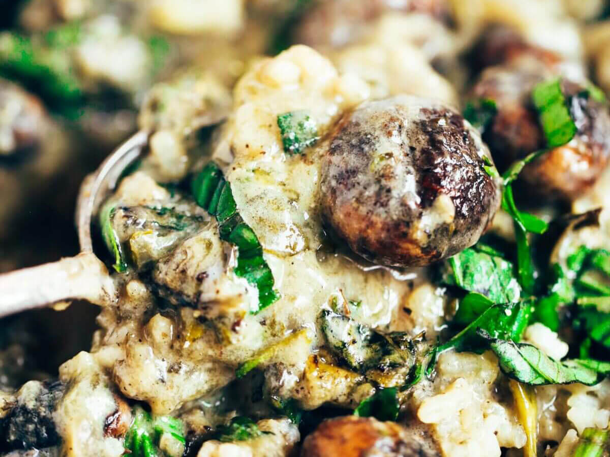 Warm and addicting comfort food alert! Cream of mushroom casserole (paleo, whole30, and dairy free). Layers of creamy sauce, cauliflower rice, herbed mushrooms, and lots of fresh basil! Made in minutes, then it’s in the oven! Easy whole30 dinner recipes. Whole30 recipes. Whole30 lunch. Whole30 recipes just for you. Whole30 meal planning. Whole30 meal prep. Healthy paleo meals. Healthy Whole30 recipes. Easy Whole30 recipes.